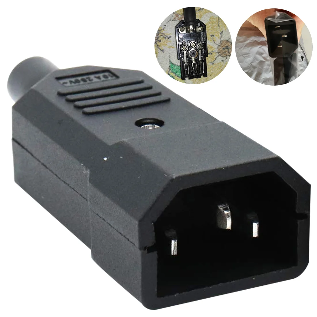 Power Wiring Socket Plug Connector C14 Black Male Plug Rewirable Power Connector Extension Cord Connector
Power Wiring Socket Plug Connector C14 Black Male Plug Rewirable Power Connector Extension Cord Connector