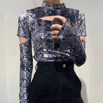Sisterlinda Women Snake Printed Hollow T-shirt Skinny Slim Fashion Long Sleeve Casual Wear T Shirt Ladies 2020 Autumn Tops Tees
Sisterlinda Women Snake Printed Hollow T-shirt Skinny Slim Fashion Long Sleeve Casual Wear T Shirt Ladies 2020 Autumn Tops Tees