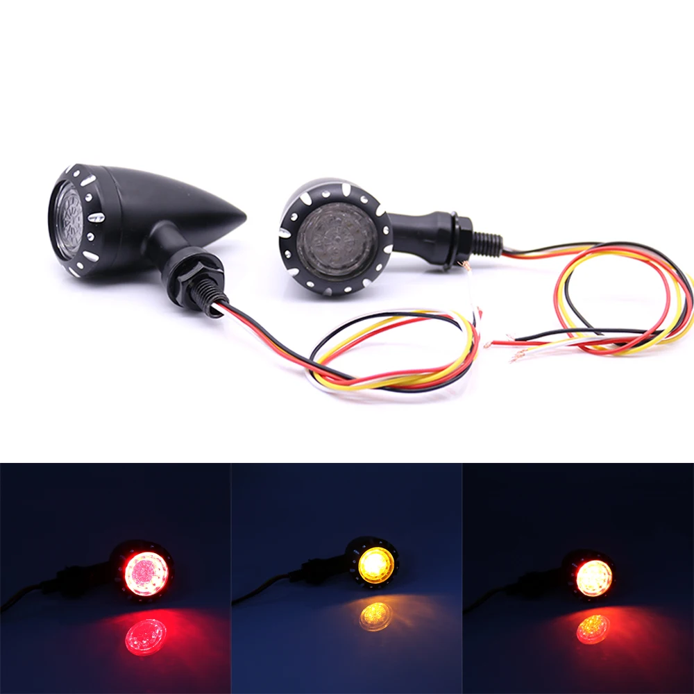 Motorcycle Retro Bullet Red Yellow LED Turn Signal Light Brake Stop Lamp Running Blink Light For Harley Dany Bobber Honda
Motorcycle Retro Bullet Red Yellow LED Turn Signal Light Brake Stop Lamp Running Blink Light For Harley Dany Bobber Honda