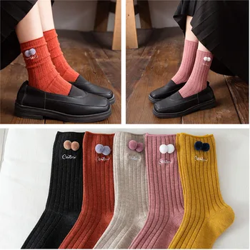 Cute Three-dimensional Small Ball Cartoon Women Cotton Socks Casual Personality Creative Tube Fashion Socks Letters Embroidery
Cute Three-dimensional Small Ball Cartoon Women Cotton Socks Casual Personality Creative Tube Fashion Socks Letters Embroidery