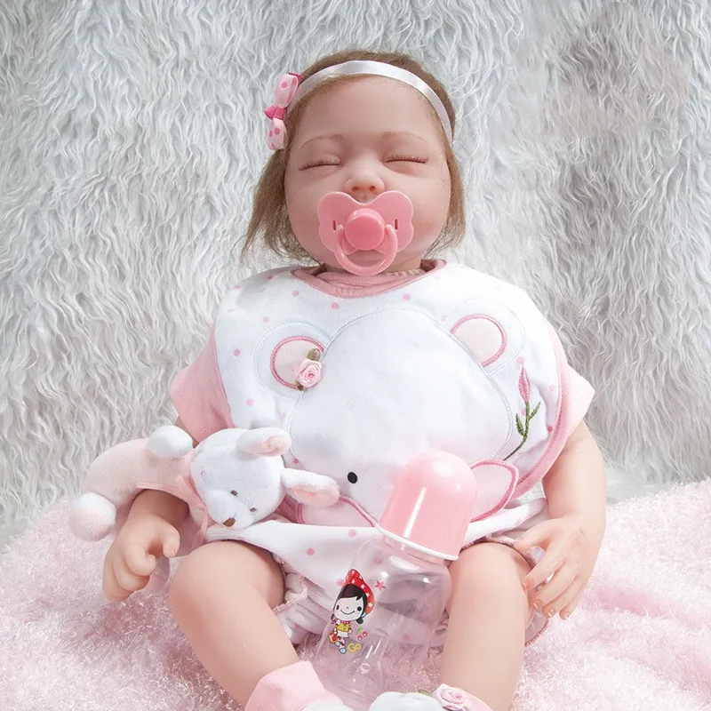57CM Lovely Baby Silicone Dolls Reborn Dolls Simulation Baby Dolls Handmade Reborn Baby Cotton Toy Toddler Soft Dolls For Kids
57CM Lovely Baby Silicone Dolls Reborn Dolls Simulation Baby Dolls Handmade Reborn Baby Cotton Toy Toddler Soft Dolls For Kids