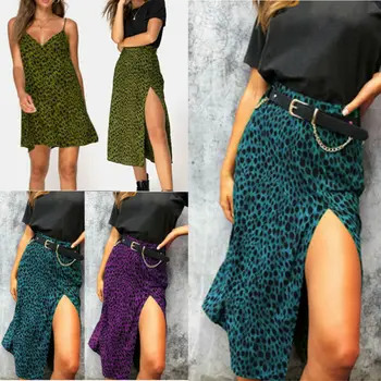 Women V-Neck Strappy Leopard Print Skirts Ladies Sexy Leopard Split Skirt Holiday Party
Women V-Neck Strappy Leopard Print Skirts Ladies Sexy Leopard Split Skirt Holiday Party