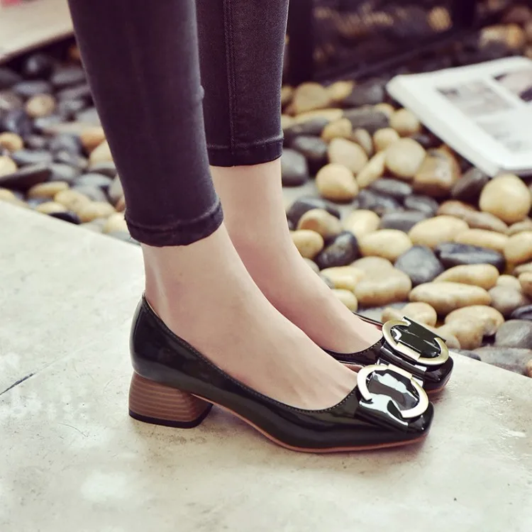 2017 Summer Spring New Style Square Head Metal Buckle Low Heel Shoes Versatile Simple Korean-style Patent Leather Flat Heel Low-
2017 Summer Spring New Style Square Head Metal Buckle Low Heel Shoes Versatile Simple Korean-style Patent Leather Flat Heel Low-