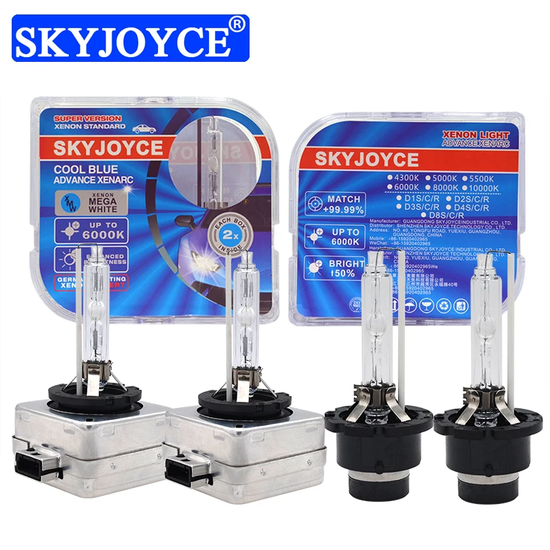 SKYJOYCE 2PCS 55W D2S D2R D4S D4R D1R D3R D1S D3S 35W 12V Car Xenon HID Headlamp Light For Auto Headlight Bulbs 4300K-10000K (4)