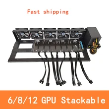 Stackable Open Air Miner Case 6/8/12 GPU Mining Rig Frame for Crypto Coin Rack Frame Case Stackable Stackable Open Air Miner Case 6/8/12 GPU Mining Rig Frame for Crypto Coin Rack Frame Case Stackable