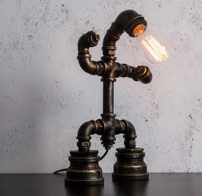 American style industrial style retro bar, coffee shop, bar decoration robot, iron art, bronze water pipe, table lamp
American style industrial style retro bar, coffee shop, bar decoration robot, iron art, bronze water pipe, table lamp