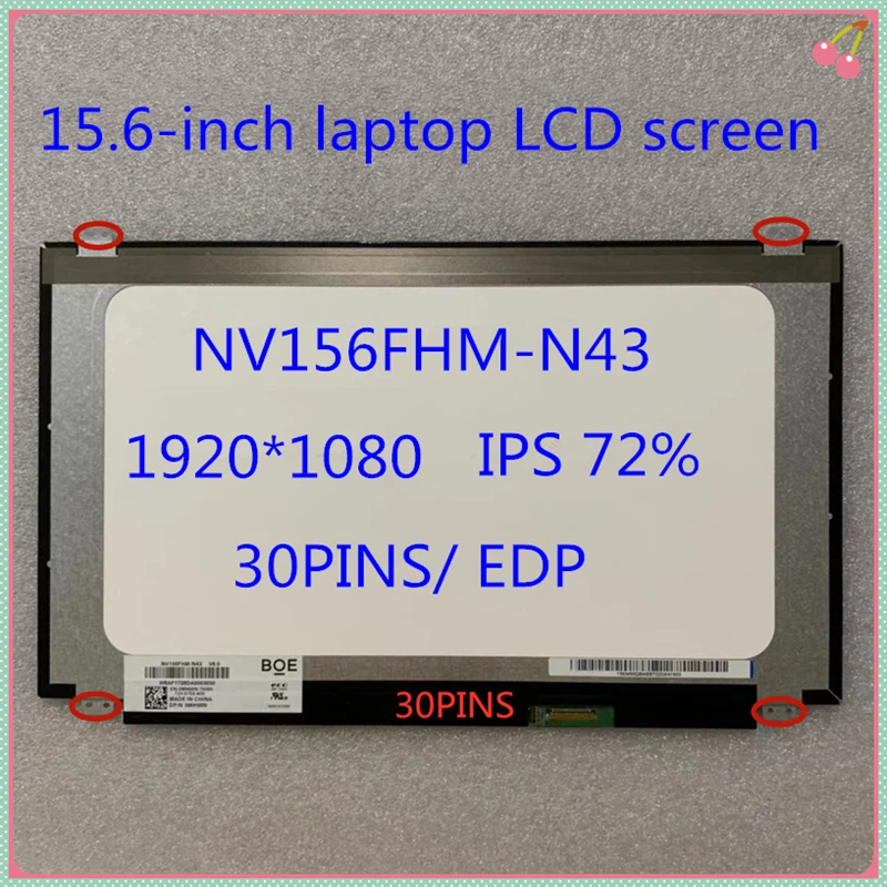 LAPTOP NV156FHM-N43 LP156WF4-SPB1 display matrix B156HAN01.2 LTN156HL02 IPS 30PINS 1920 * 1080 LCD screen panel replacement
LAPTOP NV156FHM-N43 LP156WF4-SPB1 display matrix B156HAN01.2 LTN156HL02 IPS 30PINS 1920 * 1080 LCD screen panel replacement