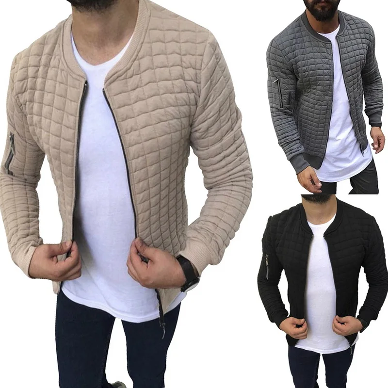 2019 Men's Autumn Plaid Slim Fit Jacket Long Sleeve Zipper Coat Solid O Neck Sports Overcoat Male Casual Hip Hop Man Jacket
2019 Men's Autumn Plaid Slim Fit Jacket Long Sleeve Zipper Coat Solid O Neck Sports Overcoat Male Casual Hip Hop Man Jacket