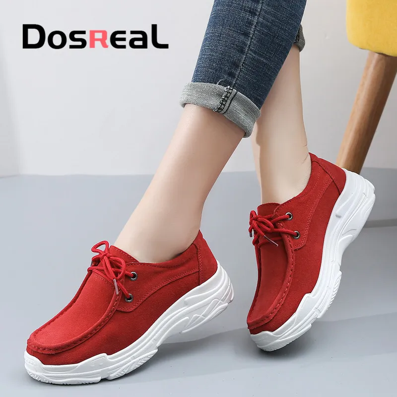 Dosreal Women Fashion Platforms Flats Shoes Suede Leather Casual Shoes Lace-up Outdoor Leisure Chunky Sneakers
Dosreal Women Fashion Platforms Flats Shoes Suede Leather Casual Shoes Lace-up Outdoor Leisure Chunky Sneakers