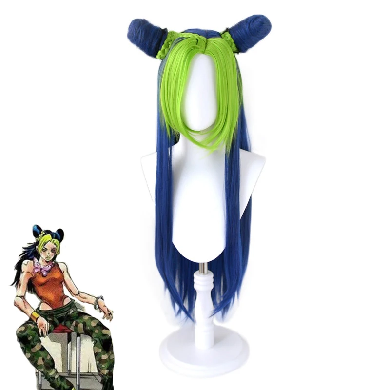 Anime JoJo's Bizarre Adventure Golden Wind Jolyne Cujoh Kujo Green Long Synthetic Wig Long Version Buns Braids +Free Wig Cap
Anime JoJo's Bizarre Adventure Golden Wind Jolyne Cujoh Kujo Green Long Synthetic Wig Long Version Buns Braids +Free Wig Cap