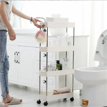 Kitchen Storage Plastic 2/3/4 Layer Gap Bathroom Shelf Wheels Space Saving Organizer Rack Slim Slide Tower Movable Assemble
Kitchen Storage Plastic 2/3/4 Layer Gap Bathroom Shelf Wheels Space Saving Organizer Rack Slim Slide Tower Movable Assemble