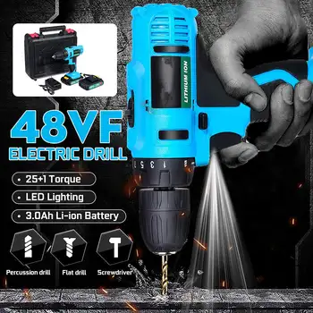 48VF Cordless Drill Electric Screwdriver 3In1 Impact Drill 25+1 Torque Adjustment Wireless Power Driver With Lithium-Ion Battery
48VF Cordless Drill Electric Screwdriver 3In1 Impact Drill 25+1 Torque Adjustment Wireless Power Driver With Lithium-Ion Battery
