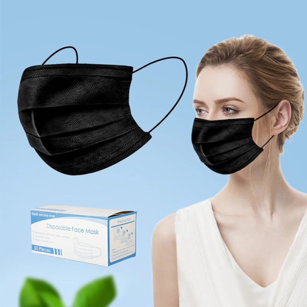 50 Pcs Disposable Black Masks Nonwoven Elastic Earloop PM2.5 Activated Carbon Unisex Protection Fabric Dust Antibacterial Mask
50 Pcs Disposable Black Masks Nonwoven Elastic Earloop PM2.5 Activated Carbon Unisex Protection Fabric Dust Antibacterial Mask