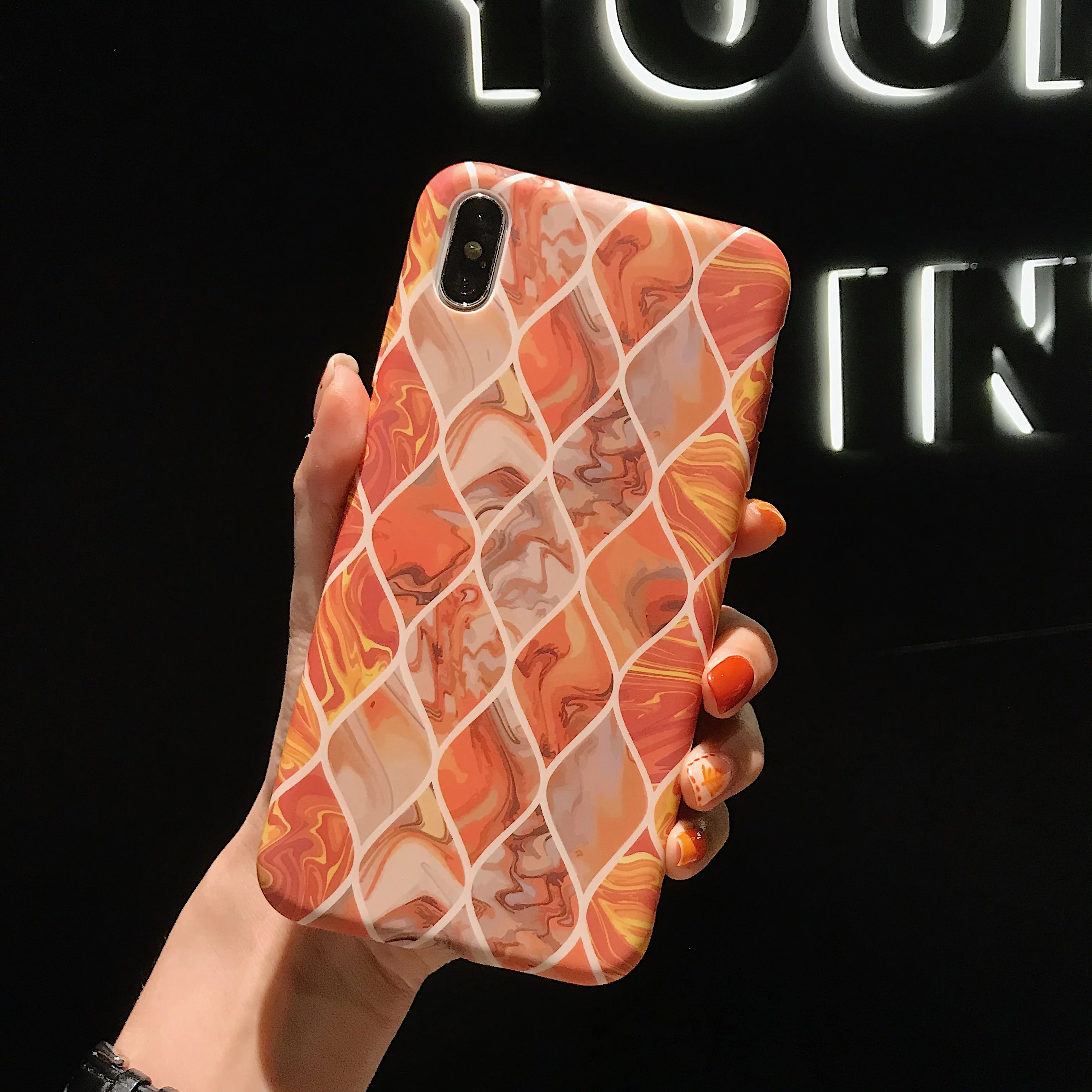 Plaid stitching marble print for iPhone 6 phone case 6S 7 8 Plus X XS XR XS Max wave matte hard shell phone case back cover
Plaid stitching marble print for iPhone 6 phone case 6S 7 8 Plus X XS XR XS Max wave matte hard shell phone case back cover