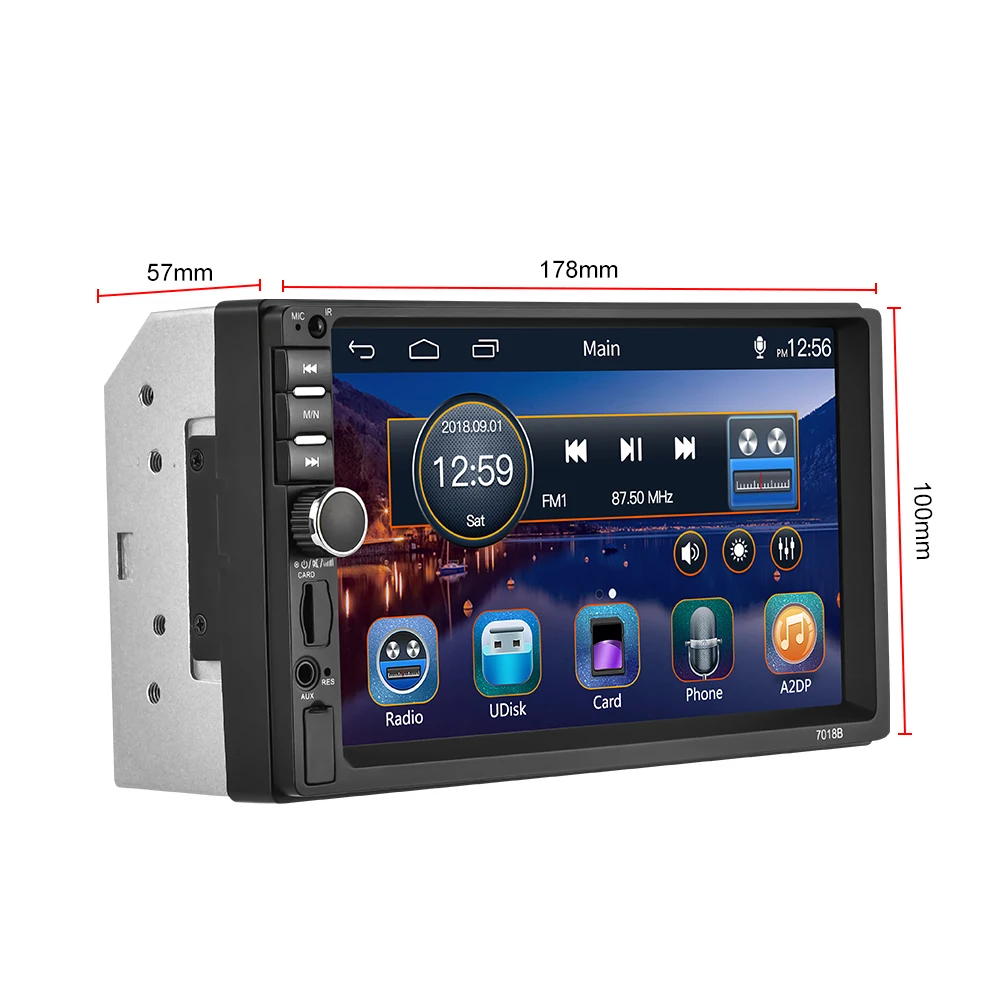 Generic 2 Din Car Radio 7" Touch Screen Bluetooth Car Player 2DIN