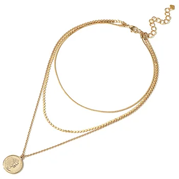 Moon Necklace Pendant Coin Necklace Ladies Pendant Earth Necklace Multilayer Pearl Stainless Steel Chain Necklace Boho Jewelry 
Moon Necklace Pendant Coin Necklace Ladies Pendant Earth Necklace Multilayer Pearl Stainless Steel Chain Necklace Boho Jewelry