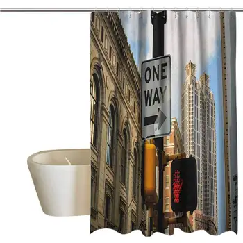 City Extra Wide Shower Curtain Tropical One Way Sign in Front of Atlanta Skyline Downtown Apartments Urban View Durable
City Extra Wide Shower Curtain Tropical One Way Sign in Front of Atlanta Skyline Downtown Apartments Urban View Durable