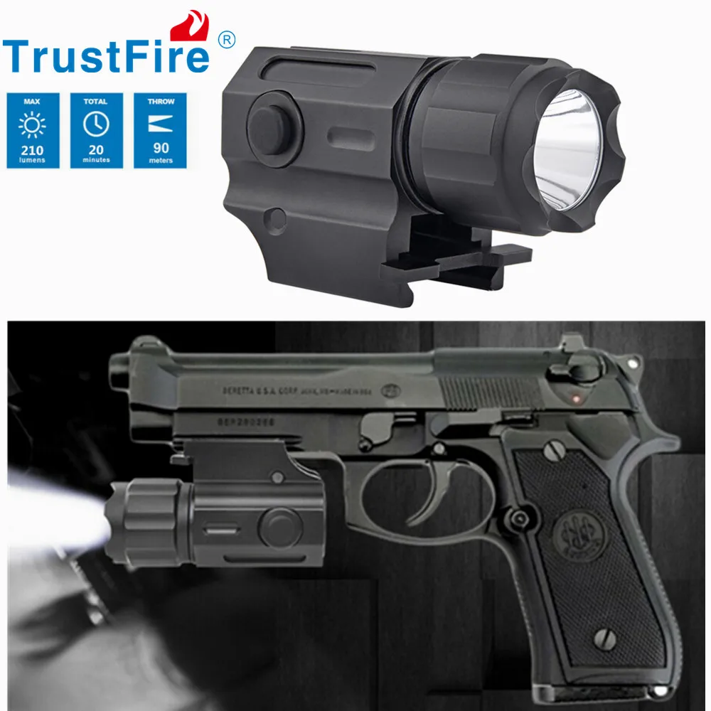 TrustFire G03 210Lumen Handheld Pistol Torch Light Tactical Flashlight Mounted for Glock 17 19 21 22 30 43 48 and Picatinny Rail
TrustFire G03 210Lumen Handheld Pistol Torch Light Tactical Flashlight Mounted for Glock 17 19 21 22 30 43 48 and Picatinny Rail