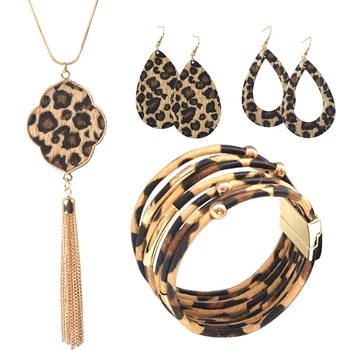 Statement Leopard Jewelry Set for Women Leopard Leather Bracelet Teardrop Drop Dangle Earrings Long Tassel Pendant Necklace Chri
Statement Leopard Jewelry Set for Women Leopard Leather Bracelet Teardrop Drop Dangle Earrings Long Tassel Pendant Necklace Chri