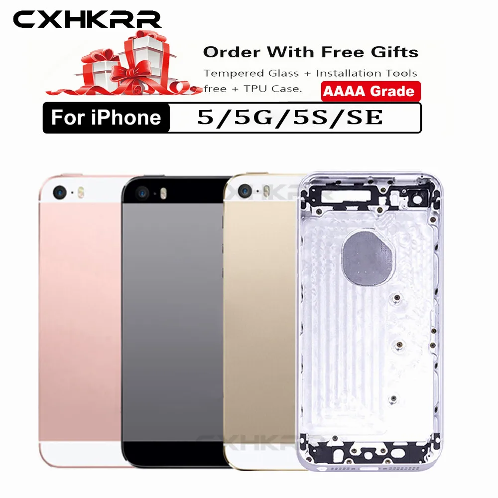 Для iphone 5 5G / 5S SE/6 6s 6plus/задняя средняя рамка Шасси Полный Корпус в сборе Крышка