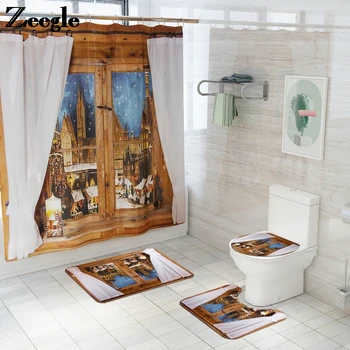 Europe Style Christmas Bath Mat and Shower Curtain Set Bathroom Toilet Carpet Rugs Non Slip Absorbent Bath Mat Bathroom Foot Pad
Europe Style Christmas Bath Mat and Shower Curtain Set Bathroom Toilet Carpet Rugs Non Slip Absorbent Bath Mat Bathroom Foot Pad