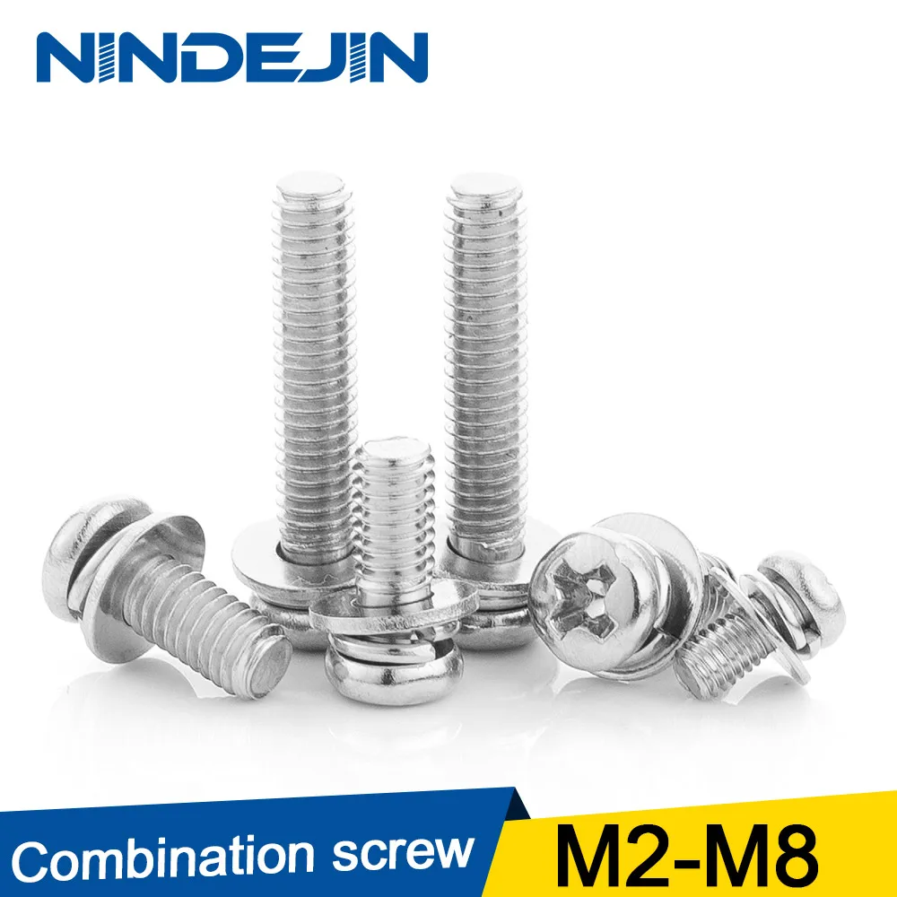 5/50pcs Cross Recessed Pan Head Screw with Washer Stainless Steel M2 M3 M4 M5 M6 M8 Three Combination Machine sems screw
5/50pcs Cross Recessed Pan Head Screw with Washer Stainless Steel M2 M3 M4 M5 M6 M8 Three Combination Machine sems screw