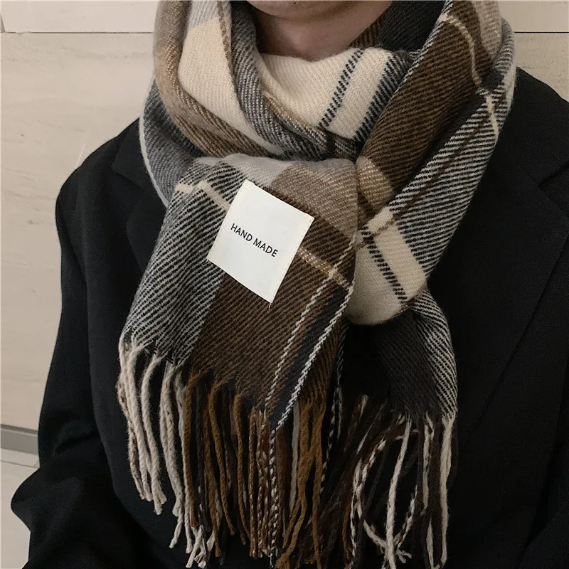 

zq Scarf Men's Winter for Boyfriend Birthday Gift Korean Style Versatile Couple Young People Trendy Men Scarf