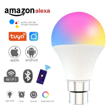 Smart Wifi E27 B22 LED Bulb Dimming Light Bulb AC100-240V RGBCW Smart Light Voice Control Work With Alexa Google Home TUYA APP
Smart Wifi E27 B22 LED Bulb Dimming Light Bulb AC100-240V RGBCW Smart Light Voice Control Work With Alexa Google Home TUYA APP