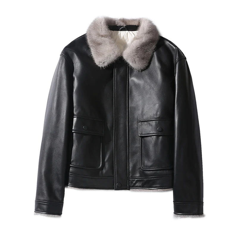 Boollili Genuine Leather Jacket Women Sheepskin Down Coat Women Clothes 2020 Korean Vintage Mink Fur Collar Coats
Boollili Genuine Leather Jacket Women Sheepskin Down Coat Women Clothes 2020 Korean Vintage Mink Fur Collar Coats