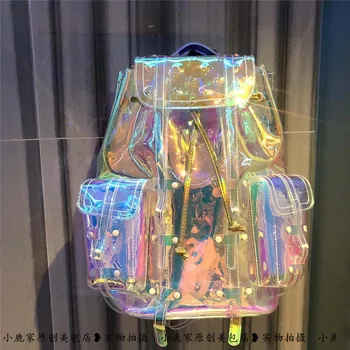 Luxury Women Rainbow Sport Bag Laser Gym Travel Backpack Lady Tote Luggage Transparent Symphony Large Backpack PVC Stylish Packs
Luxury Women Rainbow Sport Bag Laser Gym Travel Backpack Lady Tote Luggage Transparent Symphony Large Backpack PVC Stylish Packs