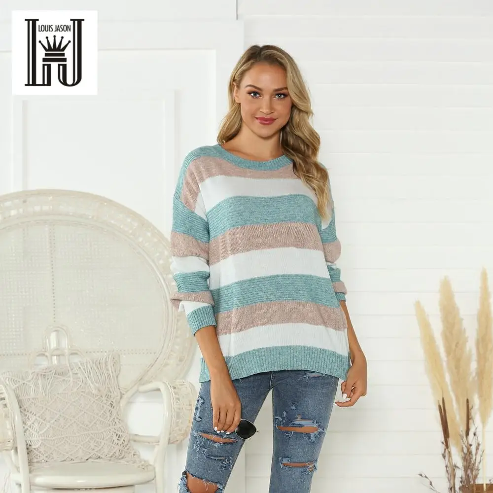 LOUIS JASON Women Sweaters Korea Style Loose Sweet Style Thick Color Combination Sweater Young Ladies Pullover Top Femme Jumper
LOUIS JASON Women Sweaters Korea Style Loose Sweet Style Thick Color Combination Sweater Young Ladies Pullover Top Femme Jumper
