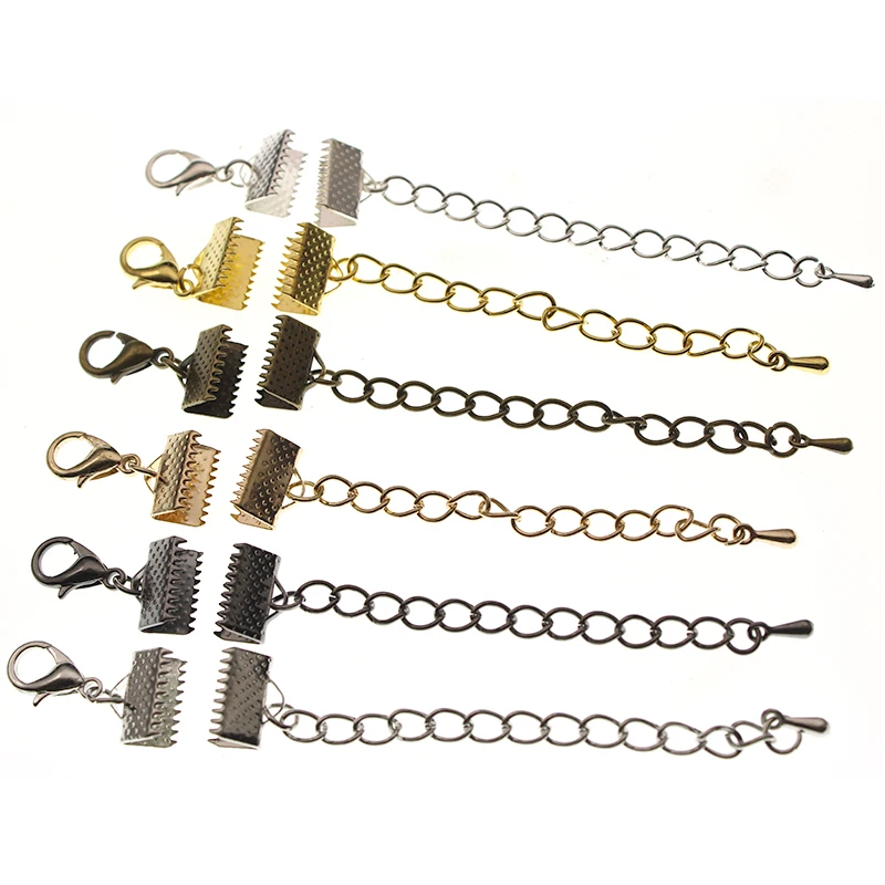 10pcs Ribbon Leather Cord End Fastener Clasps Extender Chain Lobster Clasps Bracelet Connectors For DIY Jewelry Making Findings
10pcs Ribbon Leather Cord End Fastener Clasps Extender Chain Lobster Clasps Bracelet Connectors For DIY Jewelry Making Findings