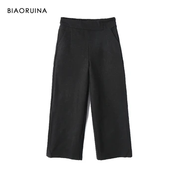 BIAORUINA Women's Elastic High Waist Black Loose Wide Leg Ankle-Length Pant Female Keep Warm Winter Thick Pant Trousers
BIAORUINA Women's Elastic High Waist Black Loose Wide Leg Ankle-Length Pant Female Keep Warm Winter Thick Pant Trousers