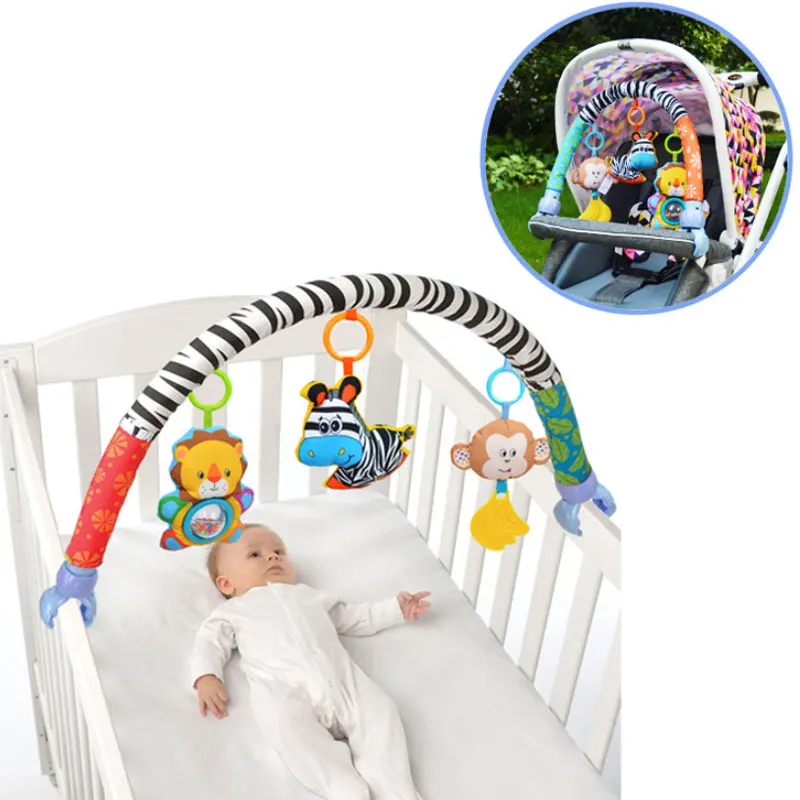 Фото 0-2 Years Baby Bed Bell Crib Monkey Lion Zebra Hanging Toys Rattles Kids Mobile Plush Music Teether | Игрушки и хобби