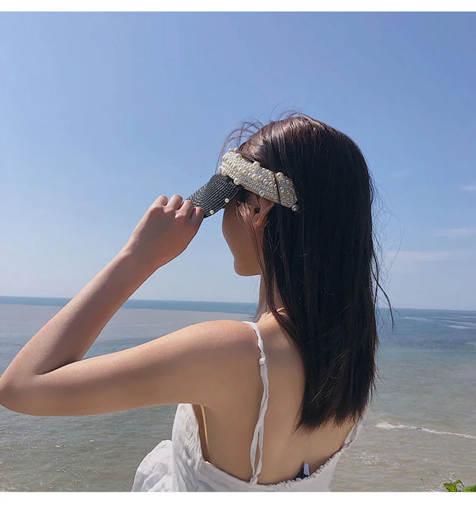 2021 Handmade pearl Summer Women's Sun Hat Bucket cap Bowknot Flowers Ribbon Flat top Panama soft Straw Hat fashiont Beach Caps 2021 Handmade pearl Summer Women's Sun Hat Bucket cap Bowknot Flowers Ribbon Flat top Panama soft Straw Hat fashiont Beach Caps