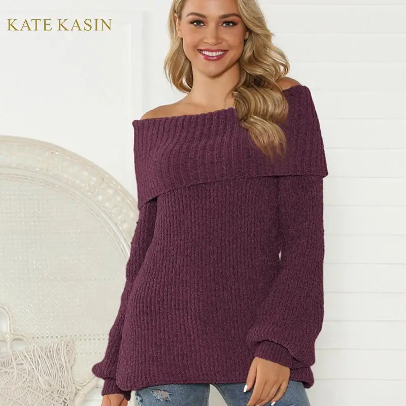 Kate Kasin Boat Neck Pullover Sweater Women Knitted Tops 2019 Autumn Winter Pull Jumper Sweter Off Shoulder Knitwear Ladies
Kate Kasin Boat Neck Pullover Sweater Women Knitted Tops 2019 Autumn Winter Pull Jumper Sweter Off Shoulder Knitwear Ladies