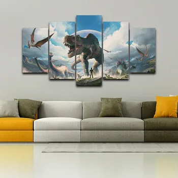5 Pieces Canvas Painting Jurassic Park Dinosaurs Pictures For Living Room HD Prints Animal Poster Home Decor Wall Art Framework
5 Pieces Canvas Painting Jurassic Park Dinosaurs Pictures For Living Room HD Prints Animal Poster Home Decor Wall Art Framework
