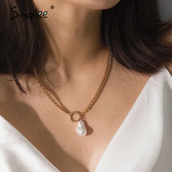 Simplee Trendy baroque pearls women necklace Fine jewelry round female chain necklace Fashion party club ladies accessories 2020 
Simplee Trendy baroque pearls women necklace Fine jewelry round female chain necklace Fashion party club ladies accessories 2020