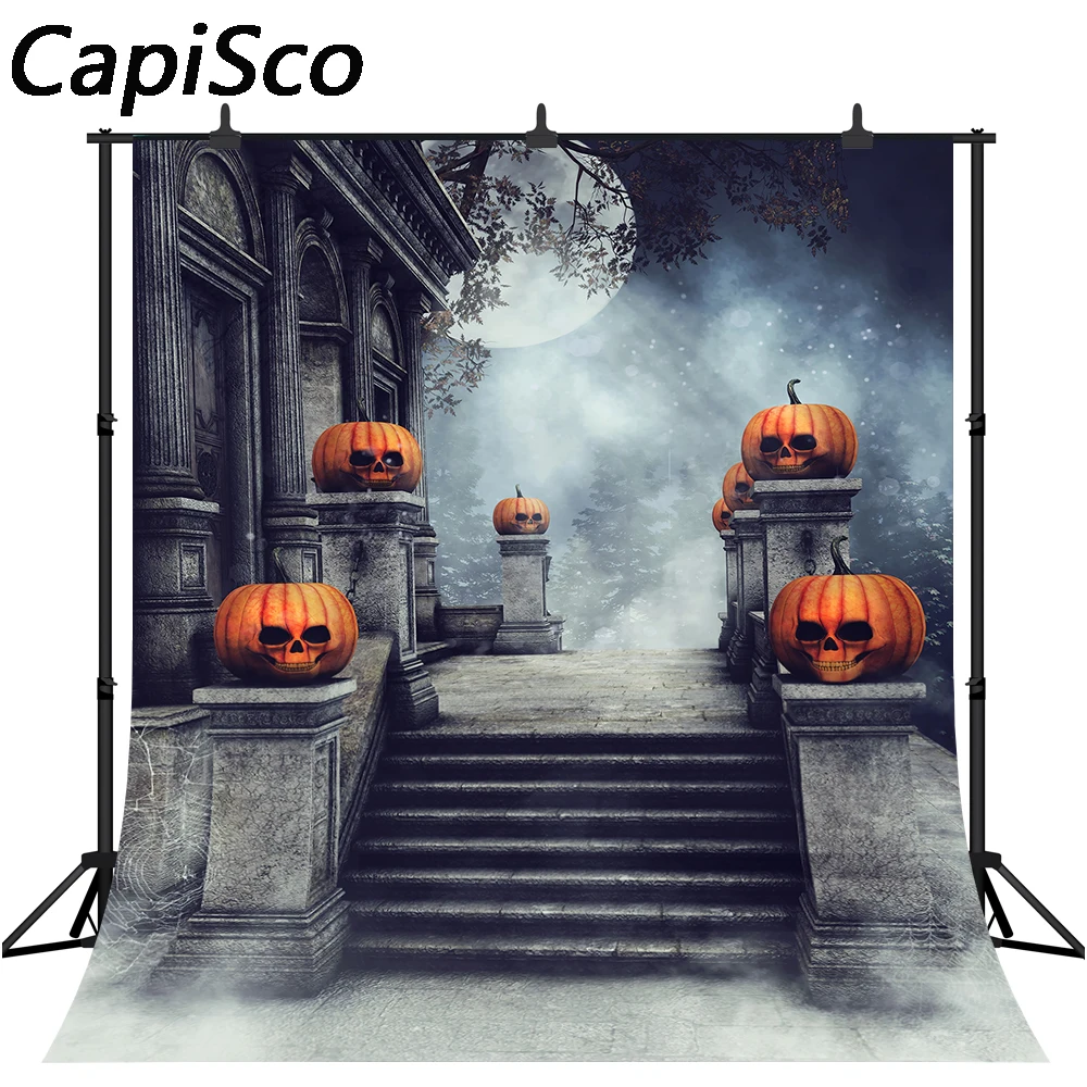 Capisco Photography Backdrop Mysterious Forest Castle Stairs Pumpkin Faces Kids Children Halloween Themed Photo Backgrounds
Capisco Photography Backdrop Mysterious Forest Castle Stairs Pumpkin Faces Kids Children Halloween Themed Photo Backgrounds