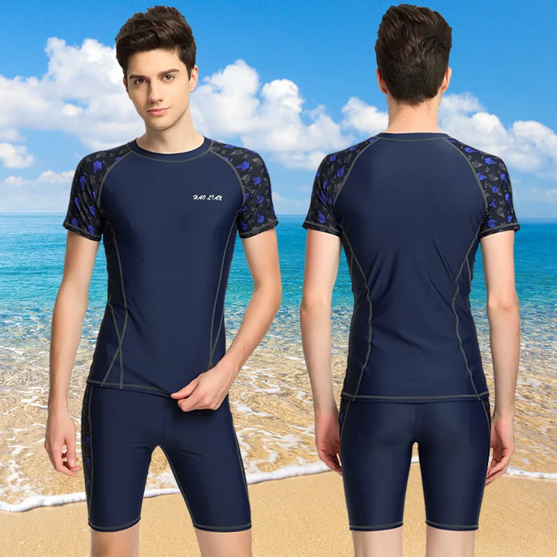 Men Split Type Swimsuit Loose-Fit Plus-sized Tops Short Sleeve Adult Students Short Swimming Trunks Set Quick-Dry Sun-resistant
Men Split Type Swimsuit Loose-Fit Plus-sized Tops Short Sleeve Adult Students Short Swimming Trunks Set Quick-Dry Sun-resistant