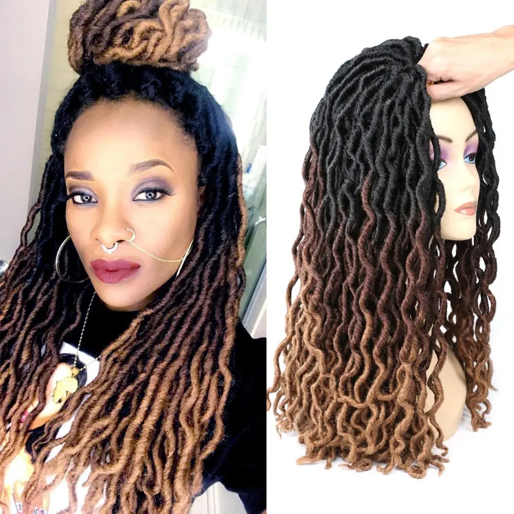 DAIRESS 18" Faux Locs Crochet Hair Dreadlocks Wavy Gypsy Locs Crochet Braids 24Roots Ombre Synthetic Braiding Hair Extensions
DAIRESS 18" Faux Locs Crochet Hair Dreadlocks Wavy Gypsy Locs Crochet Braids 24Roots Ombre Synthetic Braiding Hair Extensions