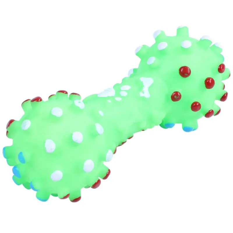 green squeaky dog bone