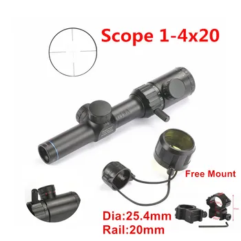 1-4x20 Rifle Scope Red Green illumination Range Finder Reticle BDC Air Rifle Sight Airsoft Ring 25.4mm Rail 20mm/11mm Mount
1-4x20 Rifle Scope Red Green illumination Range Finder Reticle BDC Air Rifle Sight Airsoft Ring 25.4mm Rail 20mm/11mm Mount
