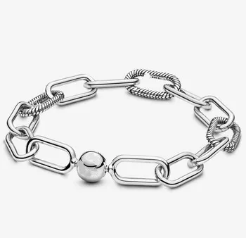 Genuine 925 Sterling Silver Bracelet Me Link Snake Chain Pattern Circular Clasp Bangle Fit Women Bead Charm Fashion Jewelry
Genuine 925 Sterling Silver Bracelet Me Link Snake Chain Pattern Circular Clasp Bangle Fit Women Bead Charm Fashion Jewelry