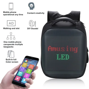 Backpack Intelligent LEDs Fashion Laptop Backpack School Bag Mobile Remote Change Content Backpack with LEDs Screen
Backpack Intelligent LEDs Fashion Laptop Backpack School Bag Mobile Remote Change Content Backpack with LEDs Screen