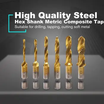 6pcs Hex Shank Metric 2-in-1 Composite Tap Set High Speed Steel Multi-function Composite Tap Hex Shank Drill Bits Set
6pcs Hex Shank Metric 2-in-1 Composite Tap Set High Speed Steel Multi-function Composite Tap Hex Shank Drill Bits Set