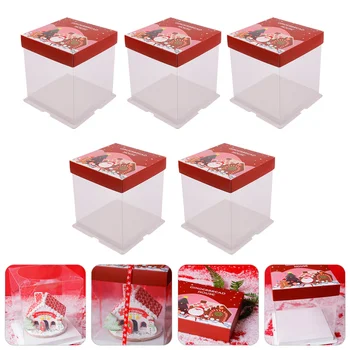 5Pcs Christmas Cake Box Cartoon Packing Box Transparent Storage Box Baking Box
5Pcs Christmas Cake Box Cartoon Packing Box Transparent Storage Box Baking Box