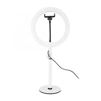 10 Inch Portable USB LED Ring Lamp 3200K-5600K Dimmable Fill Light with Phone Clip 
10 Inch Portable USB LED Ring Lamp 3200K-5600K Dimmable Fill Light with Phone Clip