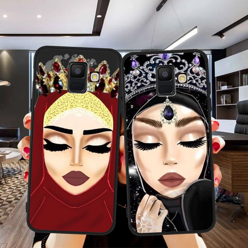 Арабский хиджаб девушка королева для Samsung Galaxy A9 A8 A7 A6 A5 A3 J3 J4 J5 J6 J8 Plus 2017 2018 M30 A40S A10 A20E