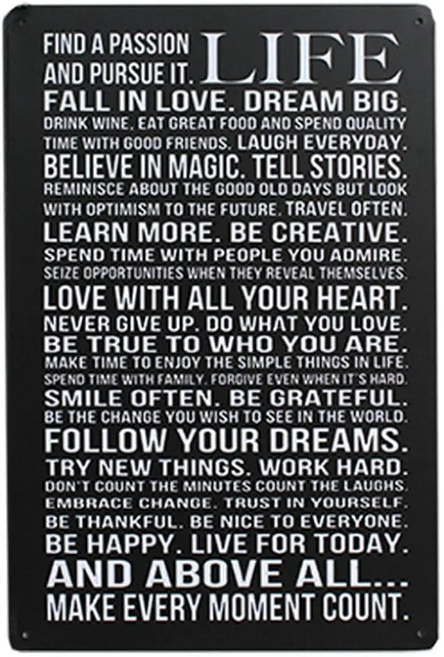 Life Slogan Tin Sign Retro Character Metal Art Decoration Man Cave Cafe Home | Дом и сад